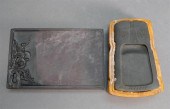 TWO CHINESE DUAN INKSTONES, ON