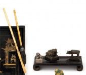 Two Chinese elephant ivory bru