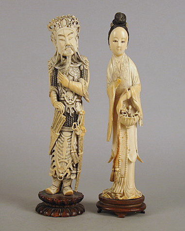 Two Chinese elephant ivory figures