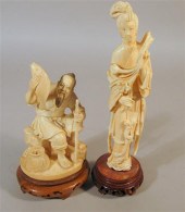 Two Chinese elephant ivory tab