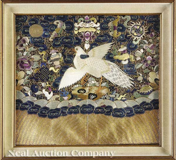 Two Chinese Embroidered Silk