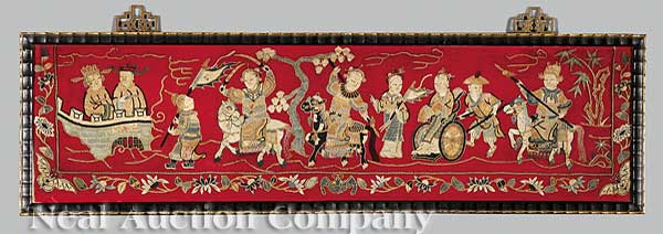 Two Chinese Embroidery Panels