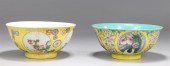 Two Chinese enameled yellow gr