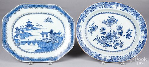 TWO CHINESE EXPORT BLUE AND WHITE