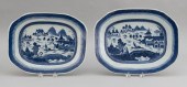 TWO CHINESE EXPORT BLUE AND WH