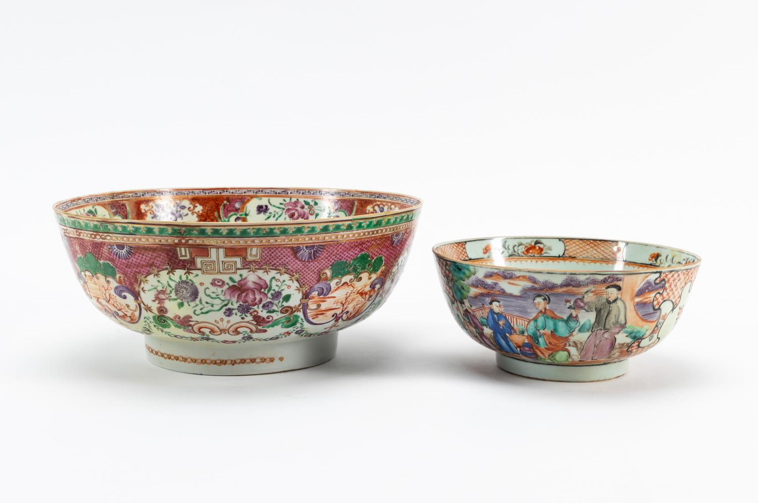 TWO CHINESE EXPORT BOWLS, PUNCH &