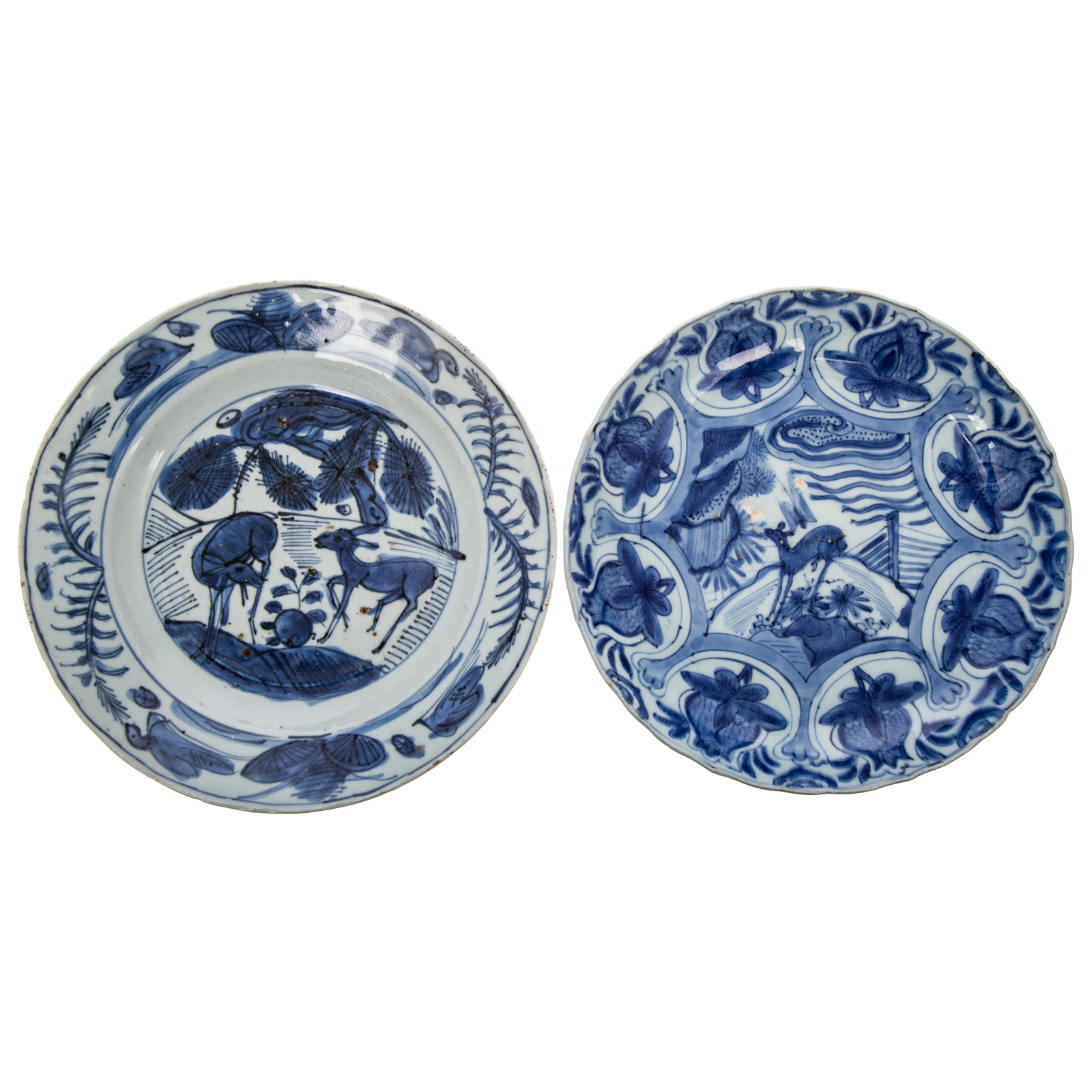 TWO CHINESE EXPORT DEER DECORATED