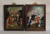 TWO CHINESE EXPORT EGLOMISE PL