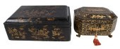 TWO CHINESE EXPORT LACQUERED A