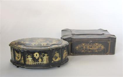 Two Chinese export lacquered boxes