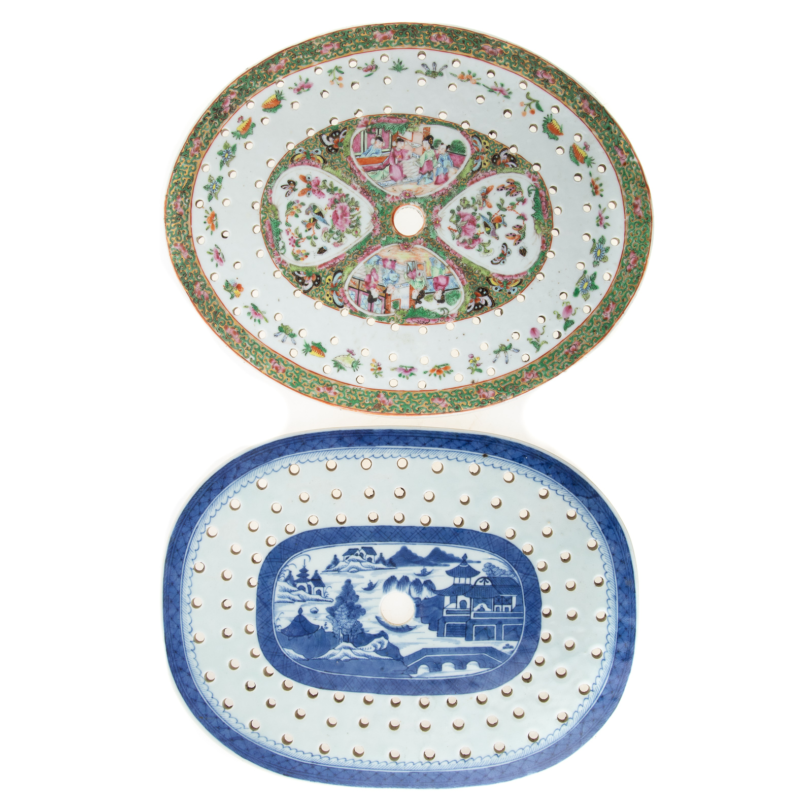TWO CHINESE EXPORT MAZARINE