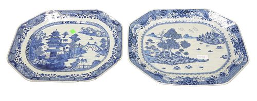 TWO CHINESE EXPORT NANKING BLUE AND