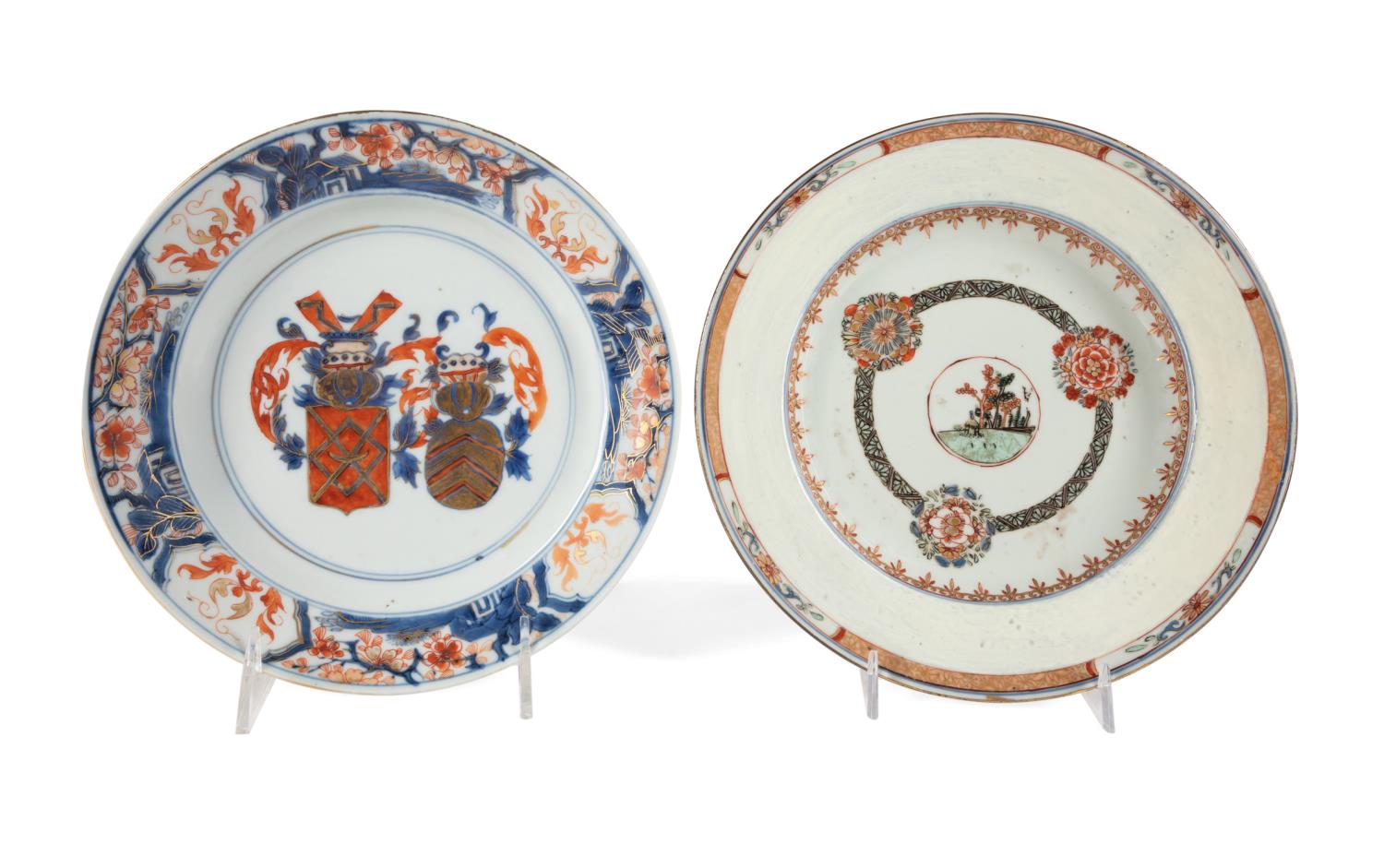 TWO CHINESE EXPORT PLATES, IMARI