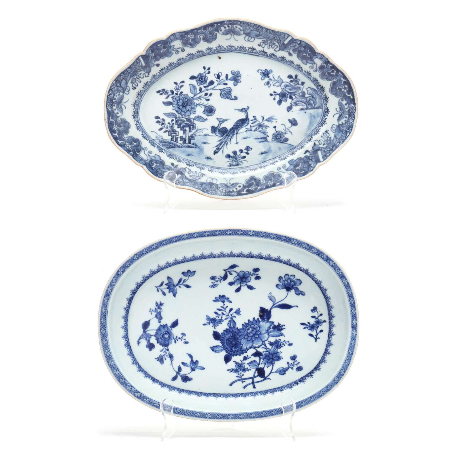TWO CHINESE EXPORT PORCELAIN OVAL