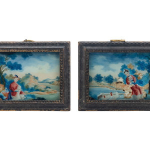 Two Chinese Export Reverse Glass