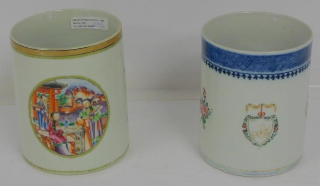 TWO CHINESE EXPORT STRAP HANDLE