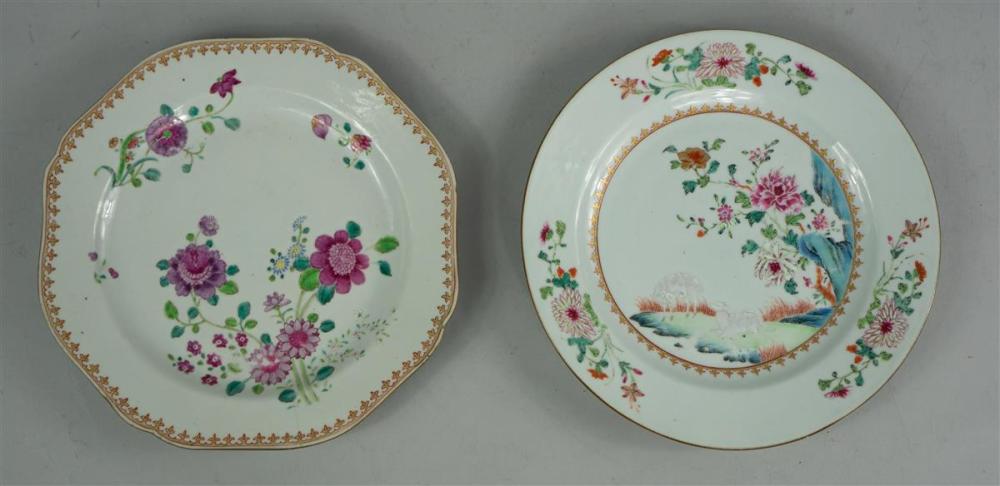 TWO CHINESE FAMILLE ROSE DISHES,