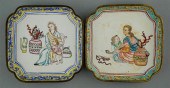 TWO CHINESE FAMILLE ROSE ENAME