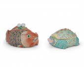 TWO CHINESE FAMILLE ROSE FIGUR