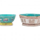 Two Chinese Famille Rose Porce