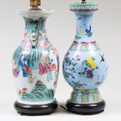 TWO CHINESE FAMILLE ROSE PORCE