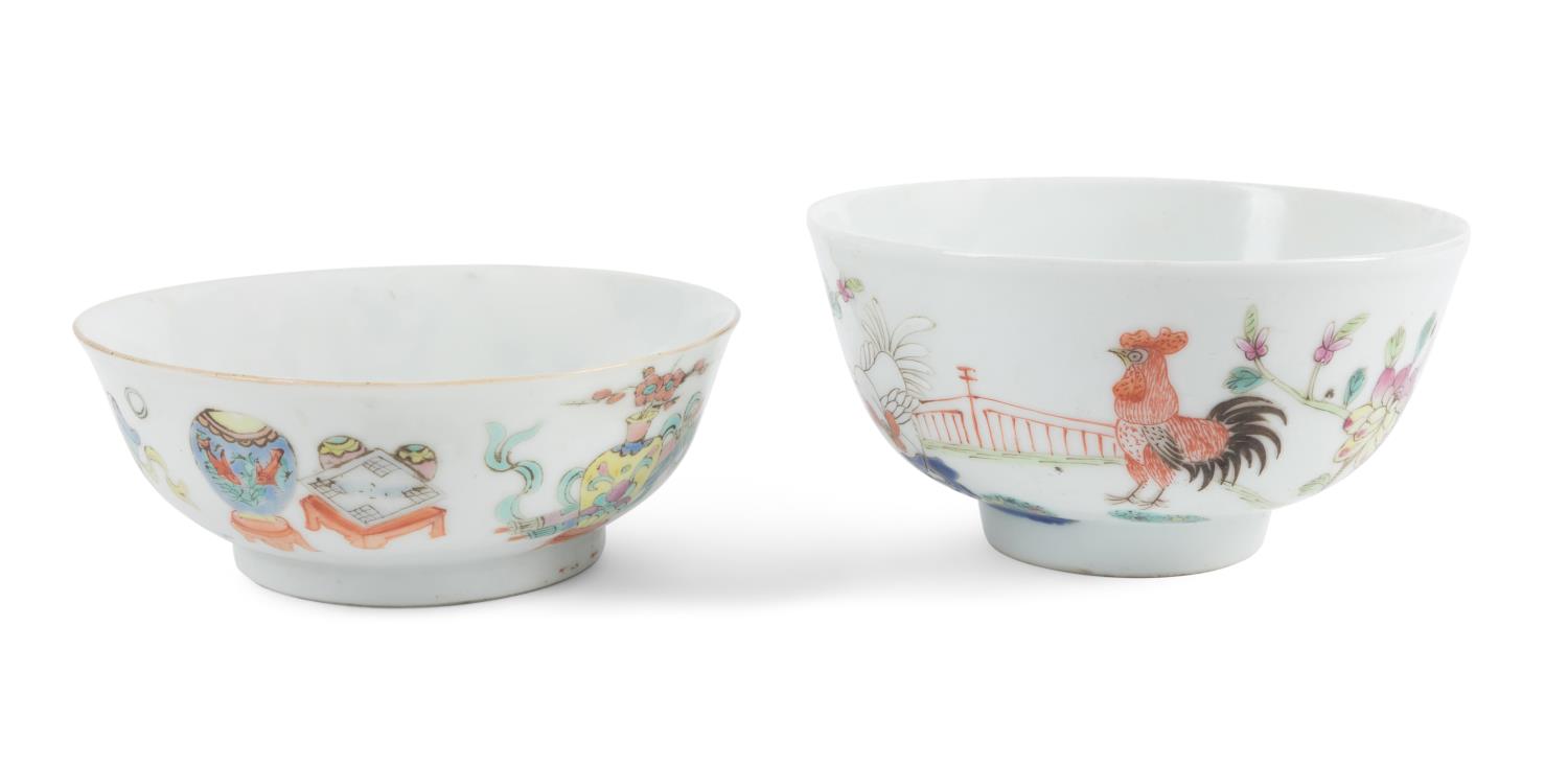 TWO CHINESE FAMILLE ROSE RICE