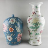TWO CHINESE FAMILLE ROSE VASES