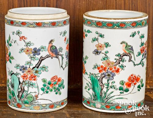 TWO CHINESE FAMILLE VERTE PORCELAIN
