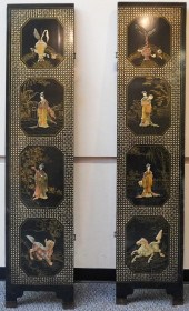 TWO CHINESE FIGURAL MOUNTED LA