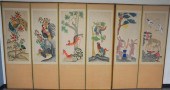 TWO CHINESE FOLDING SCREENS, H
