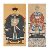 TWO CHINESE FRAMED ANCESTOR PO