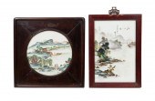 TWO CHINESE FRAMED FAMILLE VER