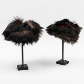 TWO CHINESE FUR HATSBoth with