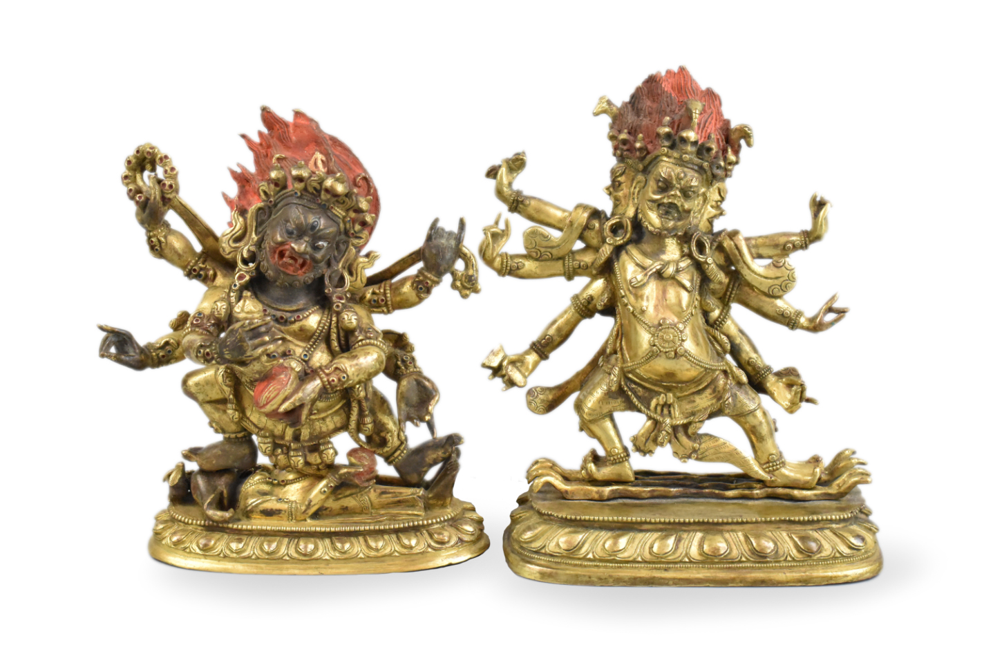 TWO CHINESE GILT BRONZE BUDDHA