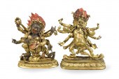 TWO CHINESE GILT BRONZE BUDDHA