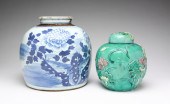 TWO CHINESE GINGER JARS. Late