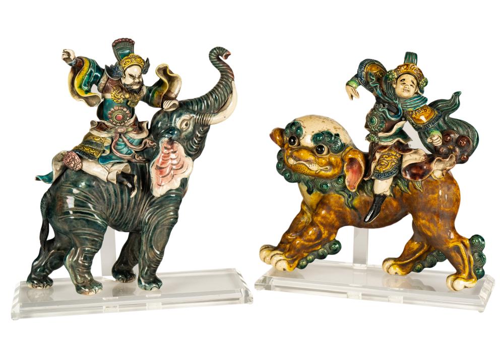 TWO CHINESE GLAZED CERAMIC