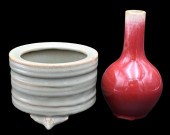TWO CHINESE GLAZED PORCELAIN P