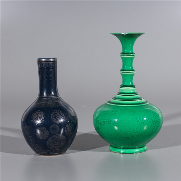 Two Chinese glazed porcelain