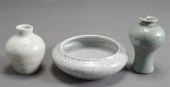 TWO CHINESE GLAZED VASES AND A