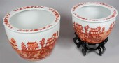 TWO CHINESE GRADUATED IRON RED