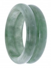 TWO CHINESE GREEN JADE BANGLES