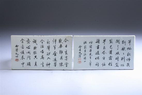 TWO CHINESE GRISAILLE AND WHITE