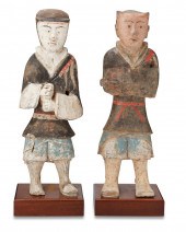 TWO CHINESE HAN DYNASTY EARTHE