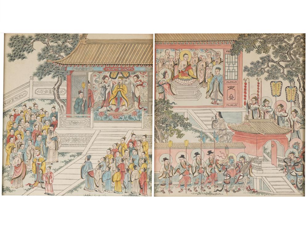 TWO CHINESE HAND-COLORED
