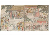 TWO CHINESE HAND-COLORED PRINT