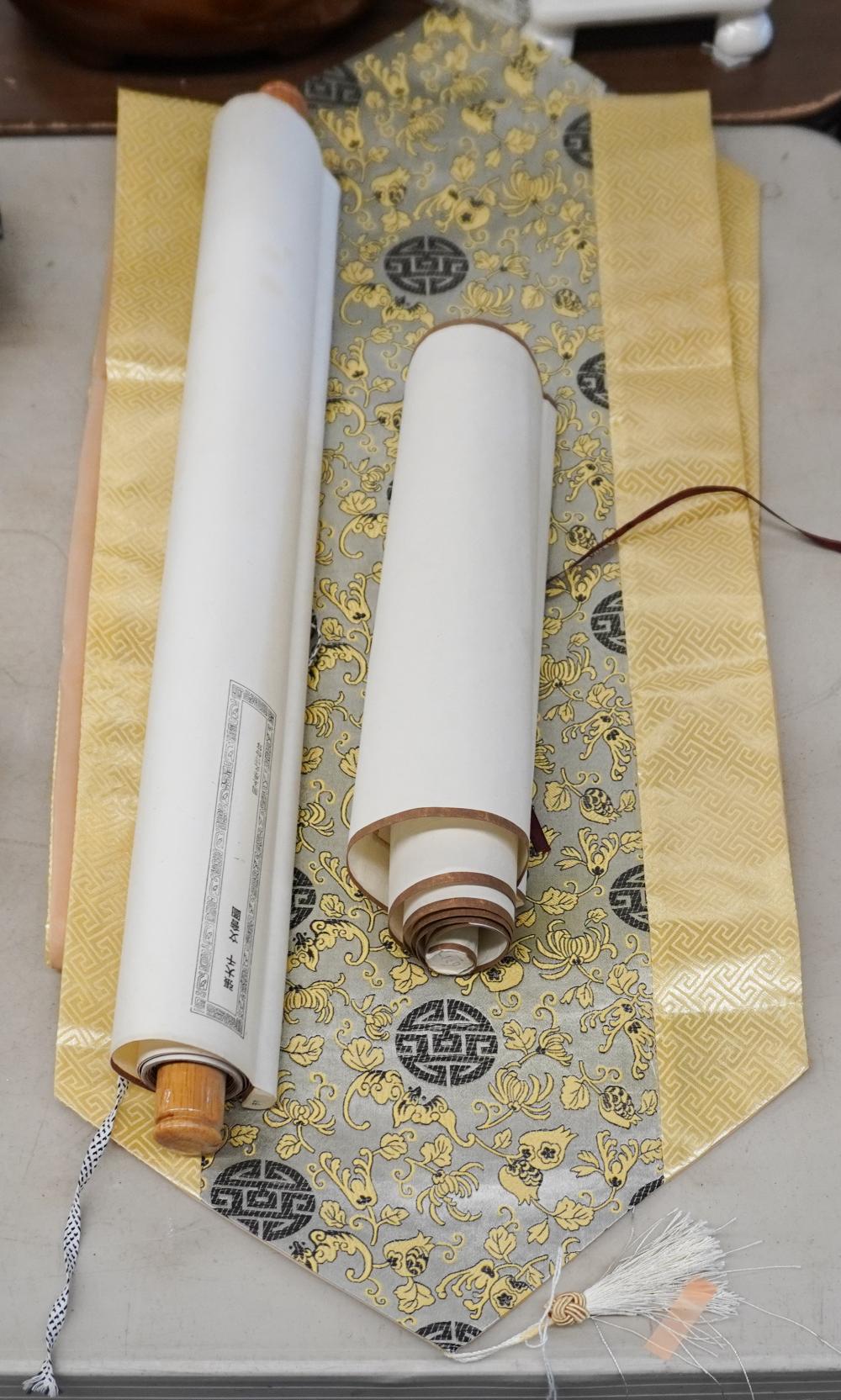 TWO CHINESE HANGING SCROLLS AND A