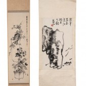 Two Chinese Hanging Scrolls
in