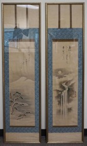 TWO CHINESE HANGING SCROLLSTwo