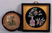 TWO CHINESE HARDSTONE AND GLAS